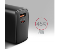 AXAGON ACU-PQ45 Ładowarka sieciowa 2-port QC3.0,4.0/AFC/FCP/PPS/Apple + PD type-C, 45W, Czarna - 1485043 - zdjęcie 7